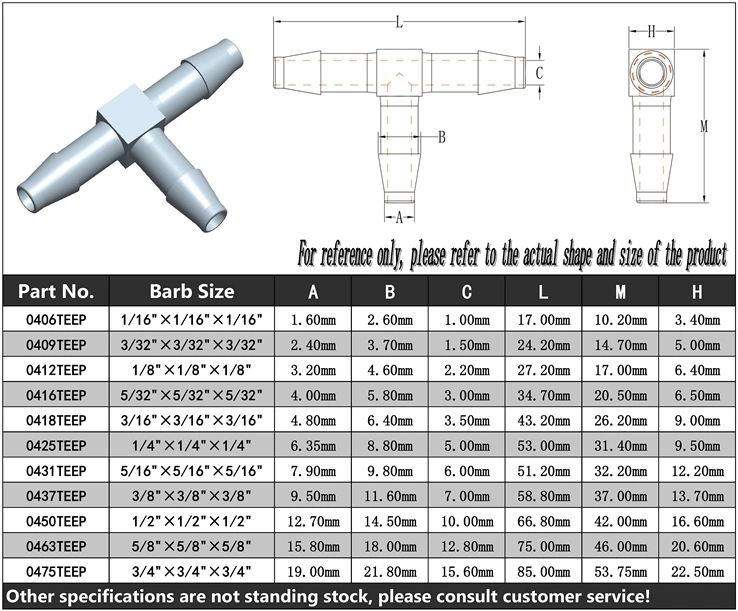 Plastic 1/4 Inch 6.4mm Hose Barb Air Water Dispenser Tee Union T-Shaped Joint Splicer 3 Ways Coupler Rubber Tube Pipe Fittings